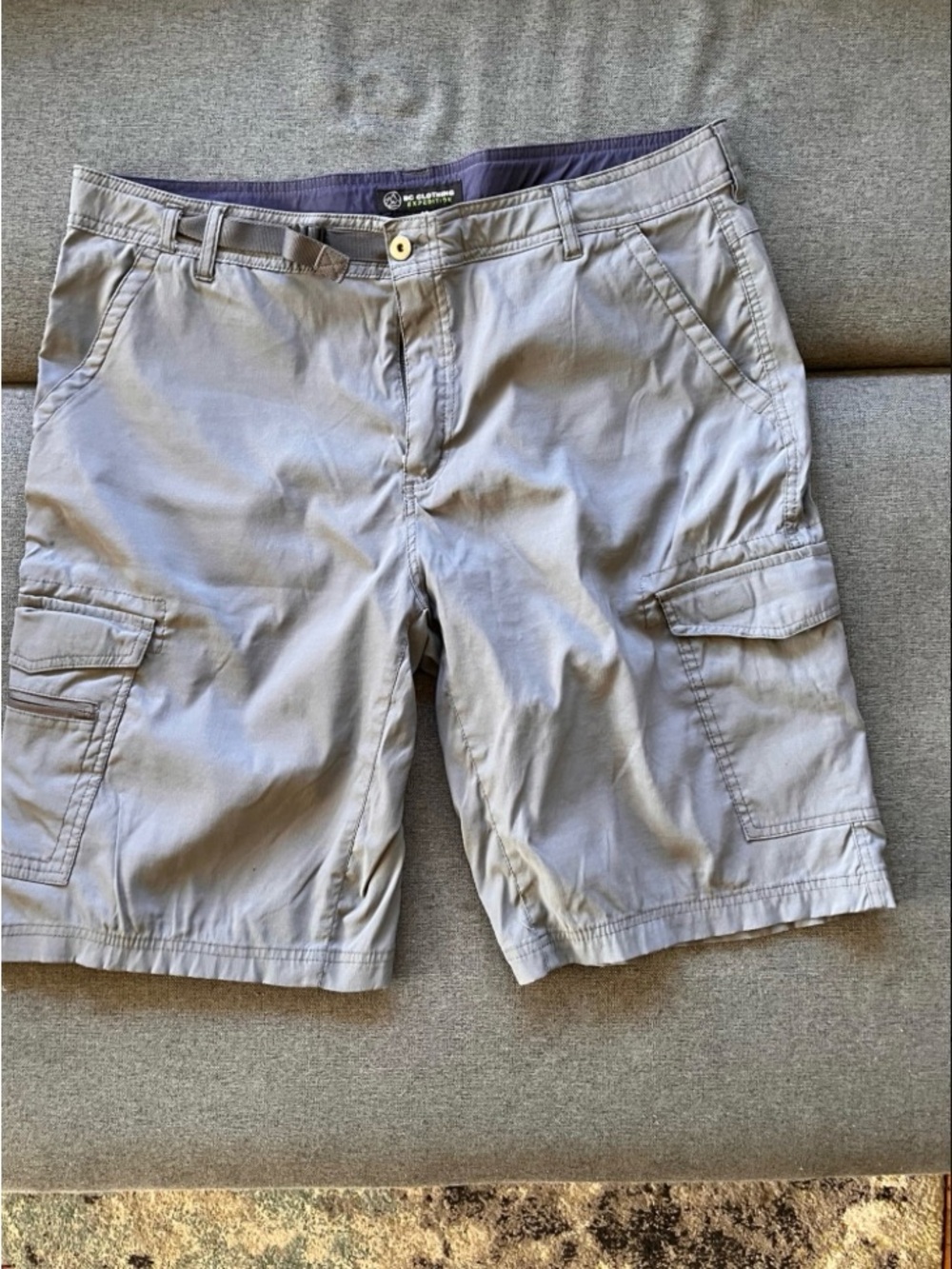 BC Clothing Expedition Men Gray Cargo Hiking Shorts Size 40 stretch